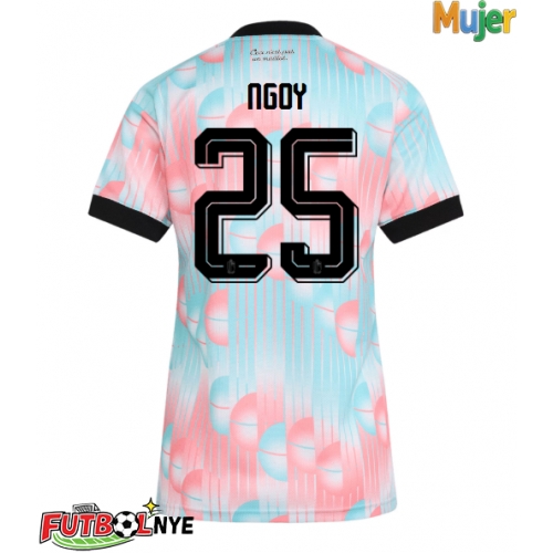 Camiseta Bélgica Nathan Ngoy #25 Visitante Equipación para mujer Mundial 2026 manga corta